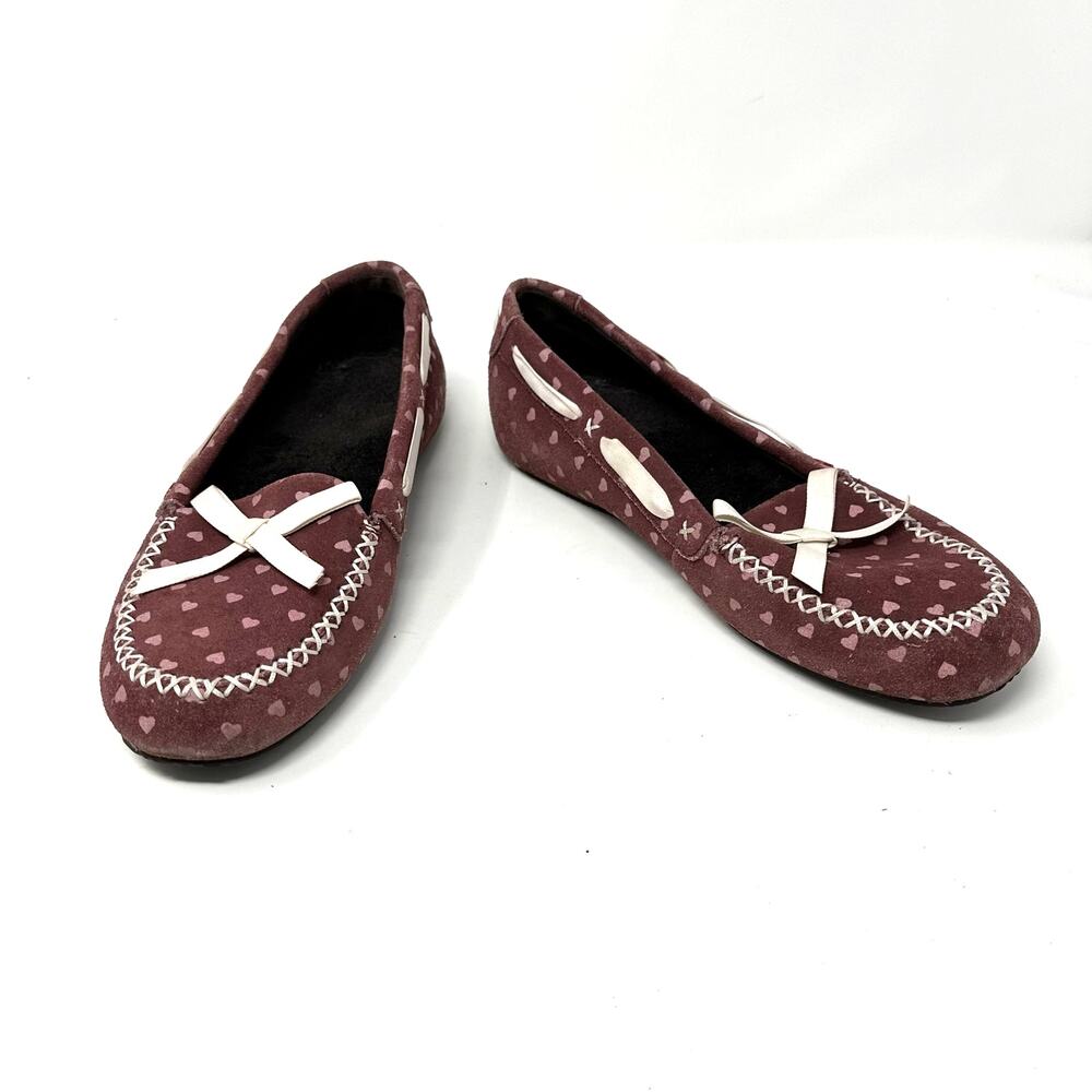 Ugg Size 6‎ Moccasins Red Heart Valentine Slip On House Shoe Flats Sherpa Lined